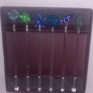 Colorful Glass Stir Sticks Set